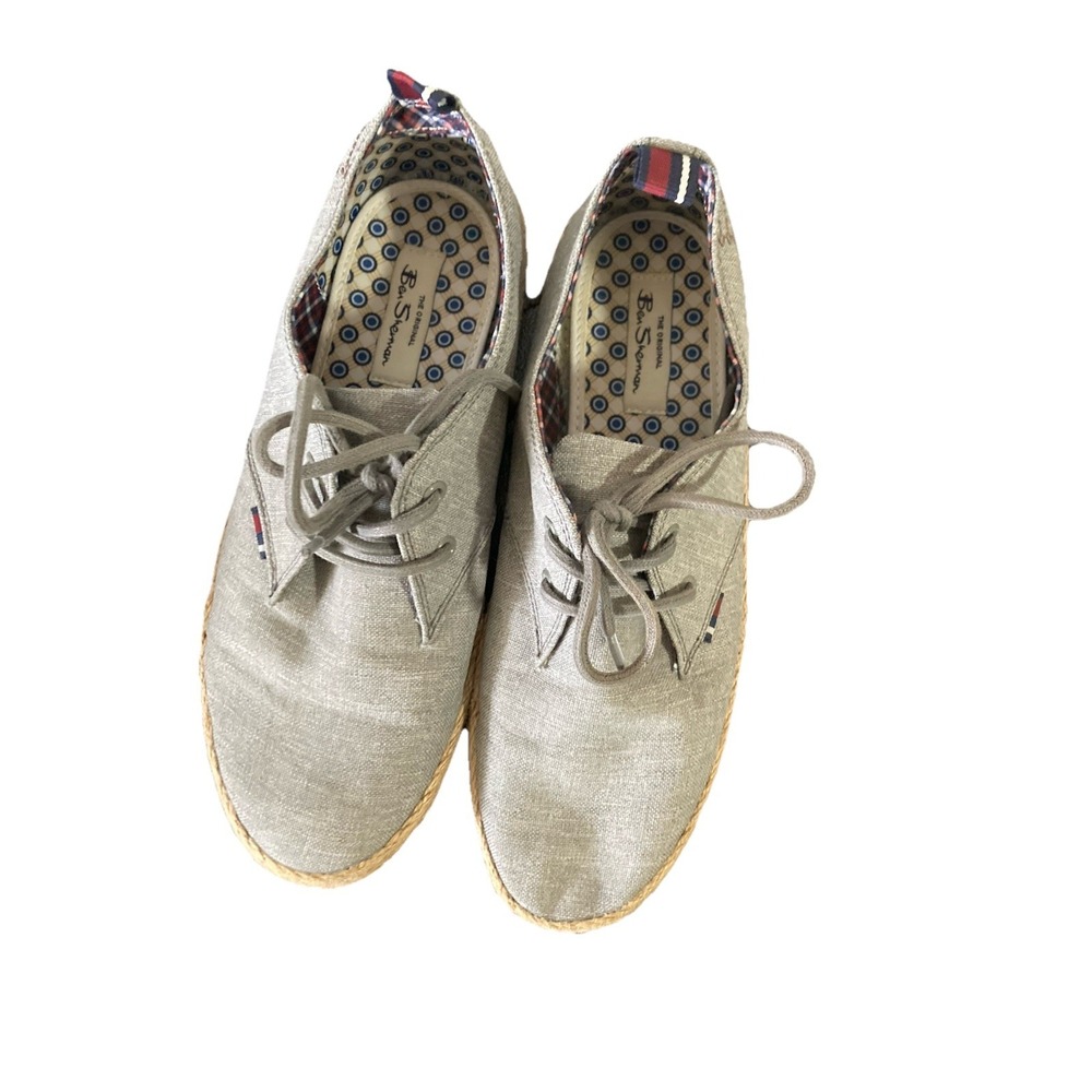 Ben Sherman Gray Canvas Lace Up Espadrille Men's Shoes US Size 10
